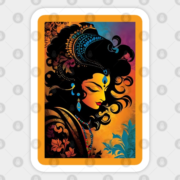 Lord Krishna color art Sticker by Spaceboyishere